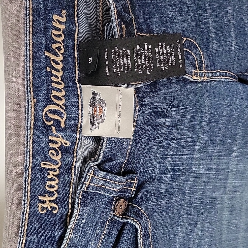 Harley-Davidson Jeans Blue EUC Size 12 - Picture 6 of 11